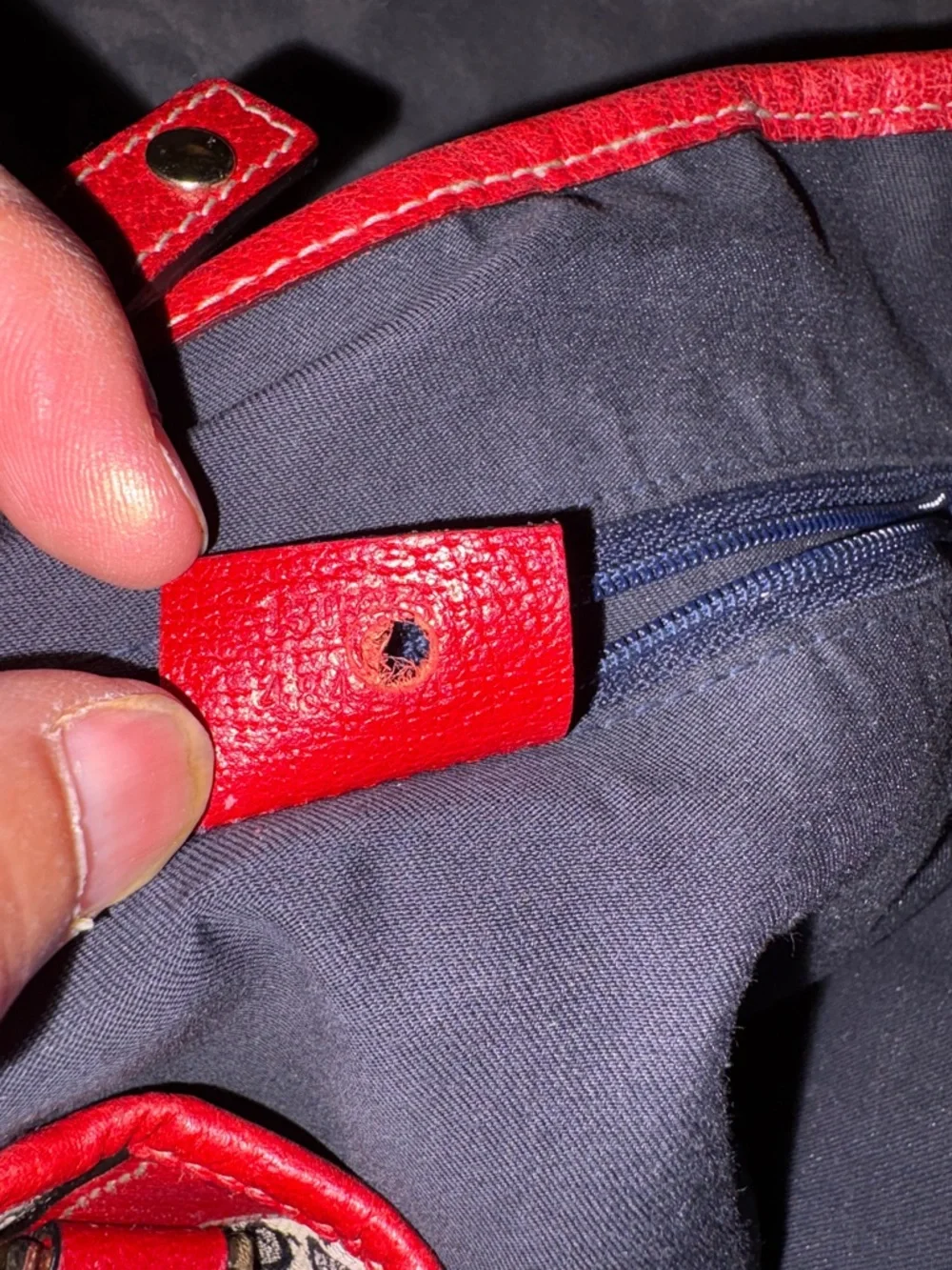 Gucci Beige Monogram Canvas Tote with Red Leather Trim